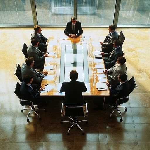 Ledningsgrupp samlad runt bord för strategiska investeringsbeslut
